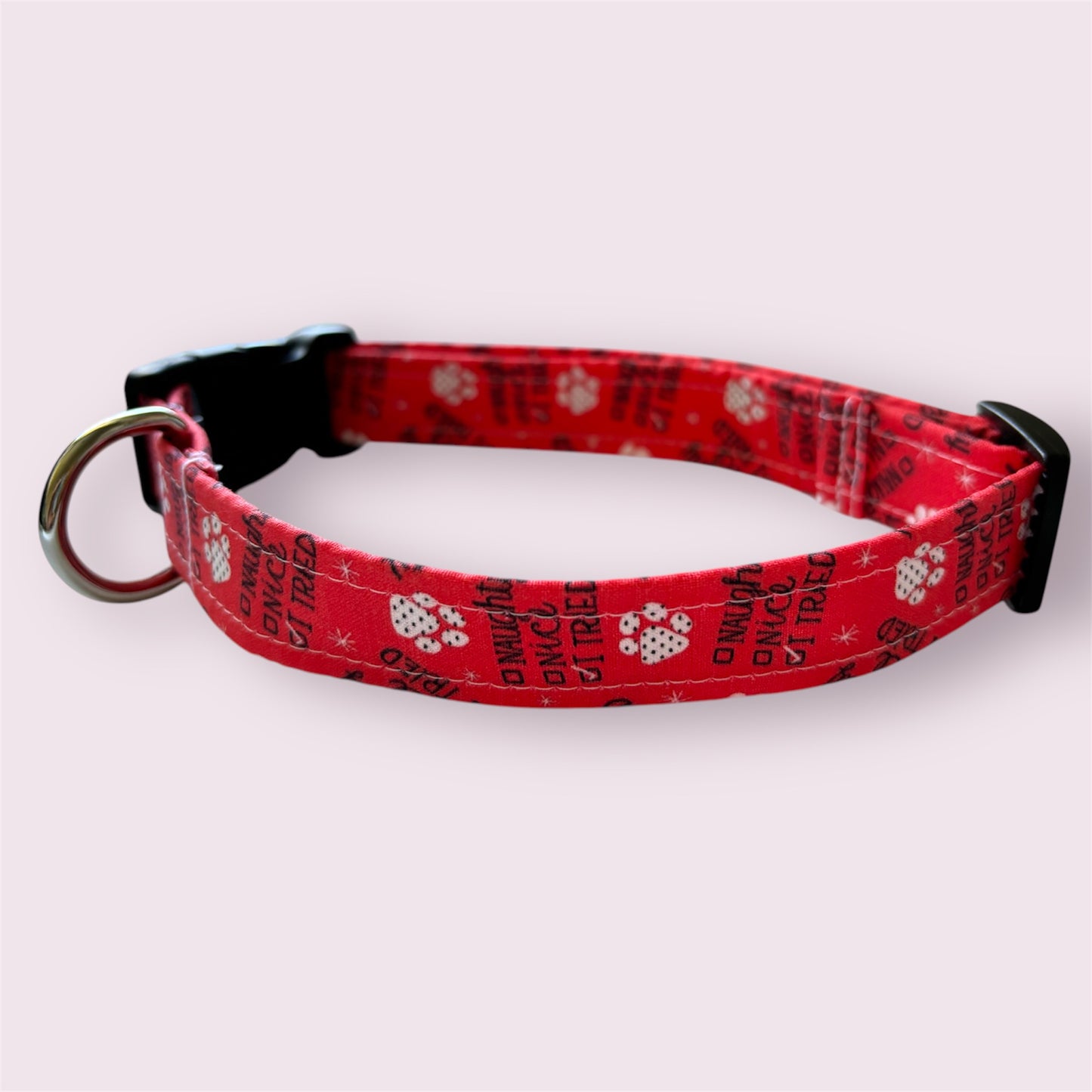 Naughty or Nice Handmade Dog Collar | Festive & Adjustable
