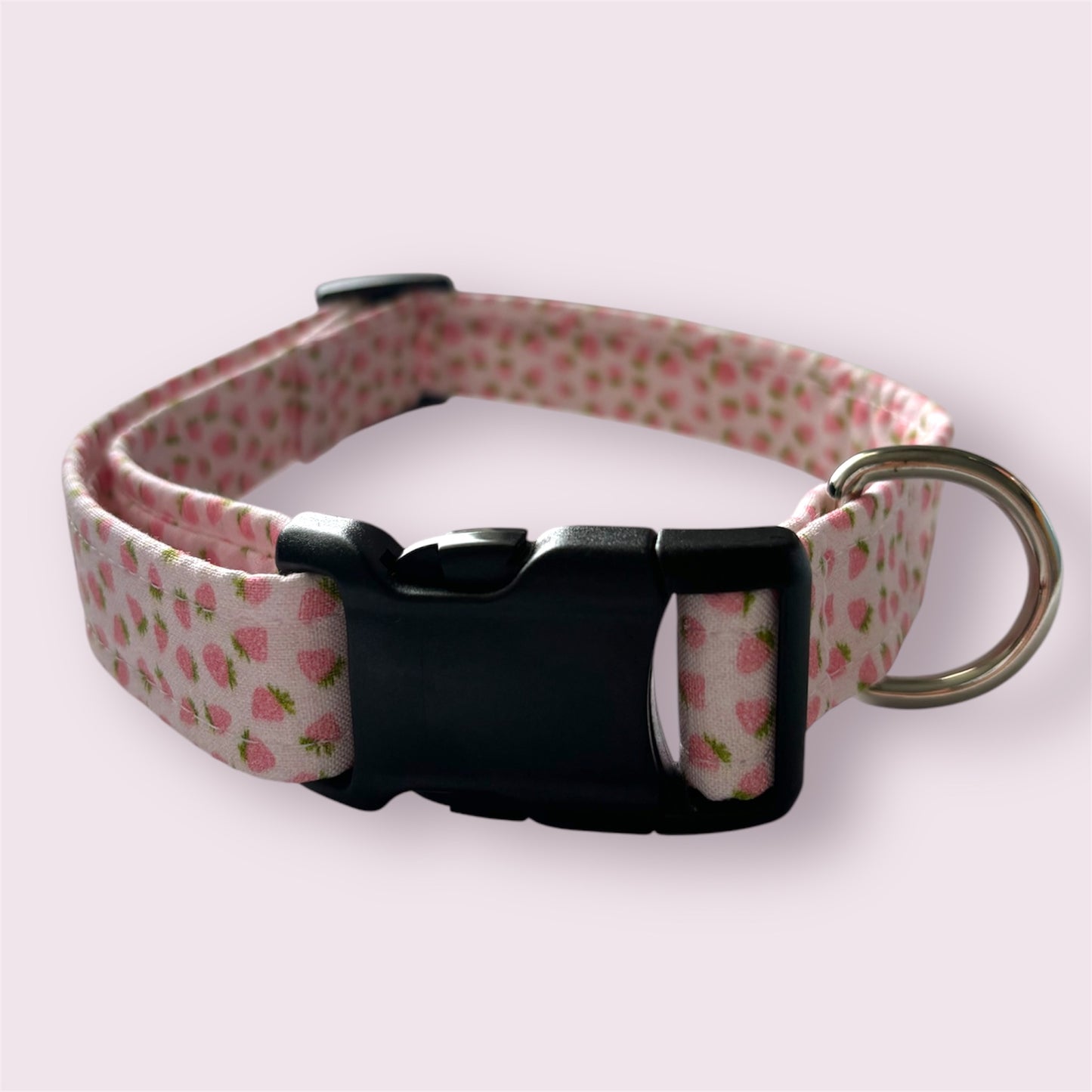 Strawberry Ditzy Handmade Dog Collar | Adjustable & Sweet