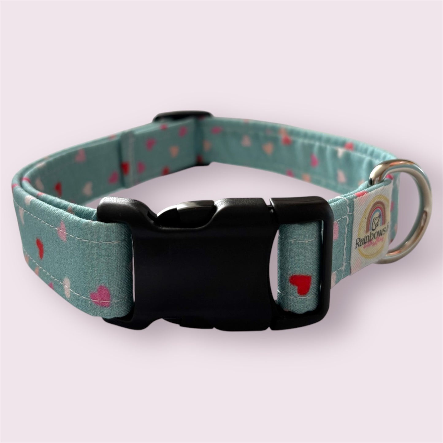 Ditzy Hearts Handmade Dog Collar | Adjustable Buckle