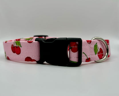 Handmade Dog Collar- cherries