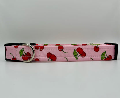 Handmade Dog Collar- cherries