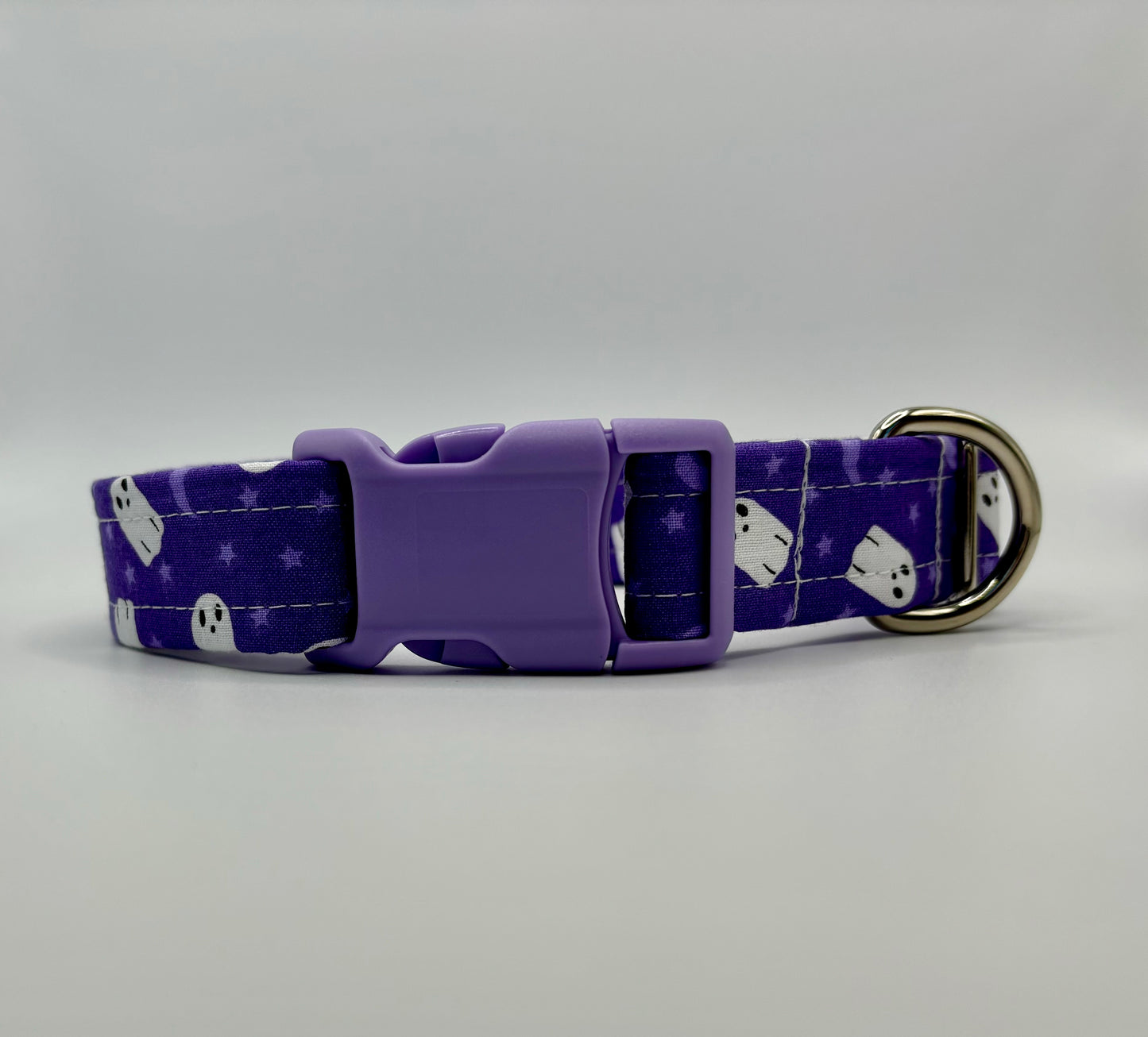 Handmade Dog Collar- purple ghost