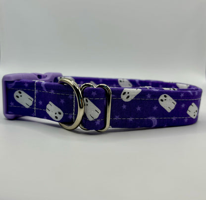 Handmade Dog Collar- purple ghost