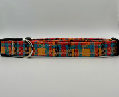 Handmade Dog Collar-fall plaid