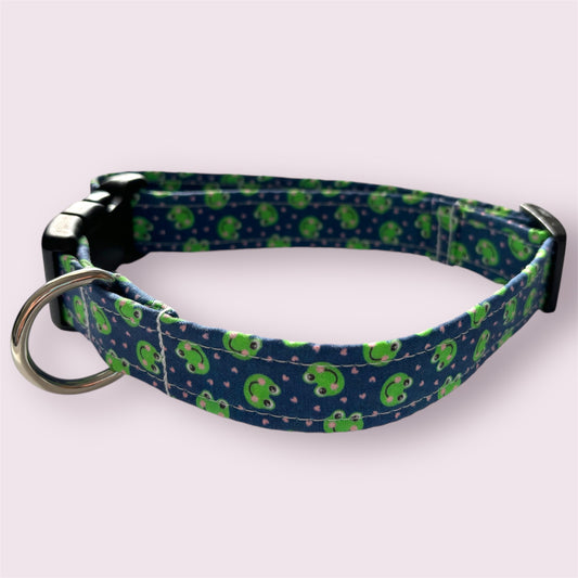 Handmade Dog Collar-frogs