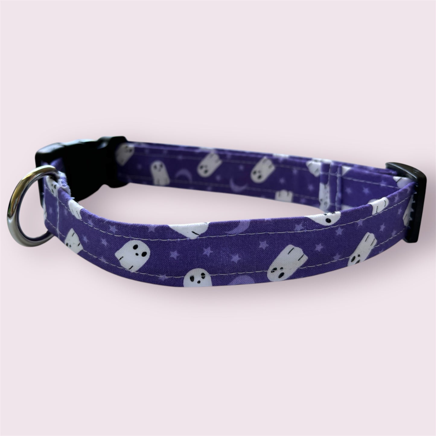 Handmade Dog Collar- purple ghost