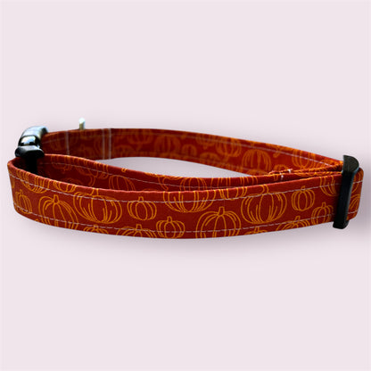 Handmade Dog Collar- burnt orange pumpkins