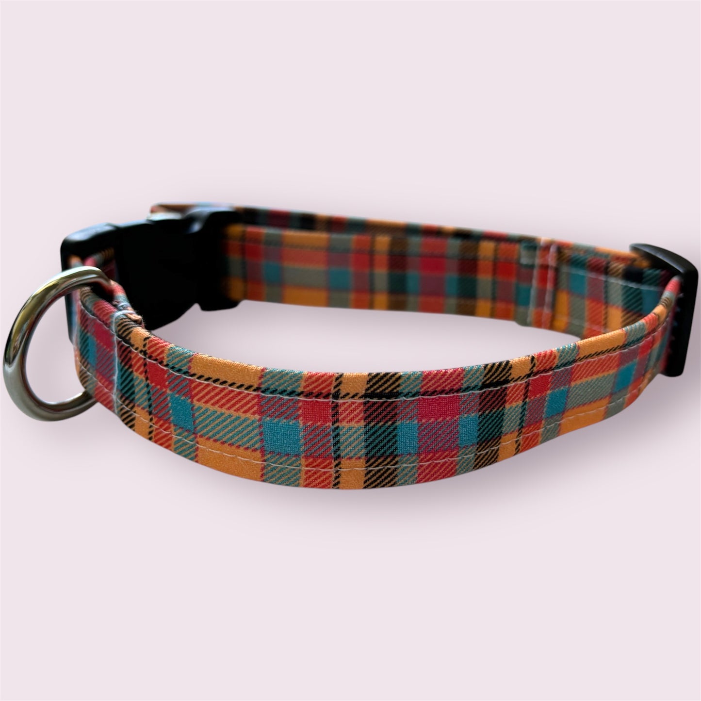 Handmade Dog Collar-fall plaid