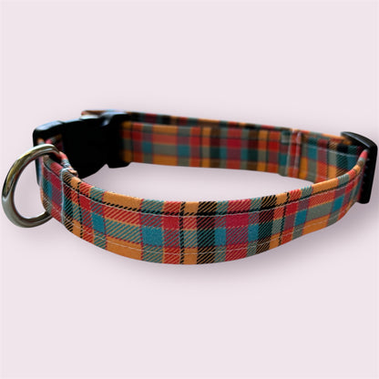 Handmade Dog Collar-fall plaid