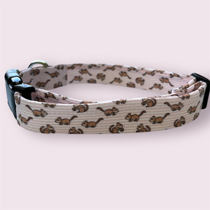 Handmade Dog Collar- chipmunks