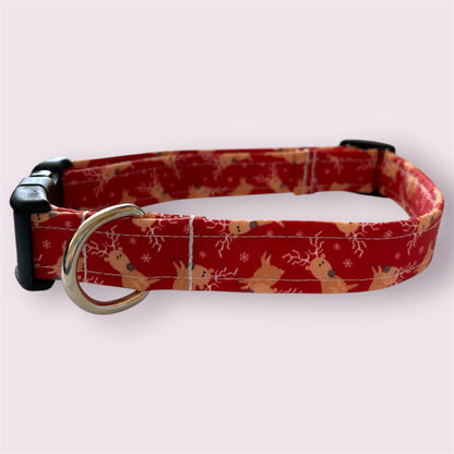 Handmade Dog Collar- Reindeer