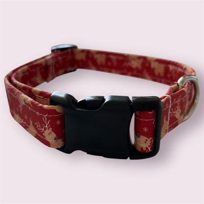 Handmade Dog Collar- Reindeer