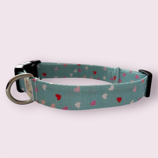 Handmade Dog Collar-Ditzy Hearts