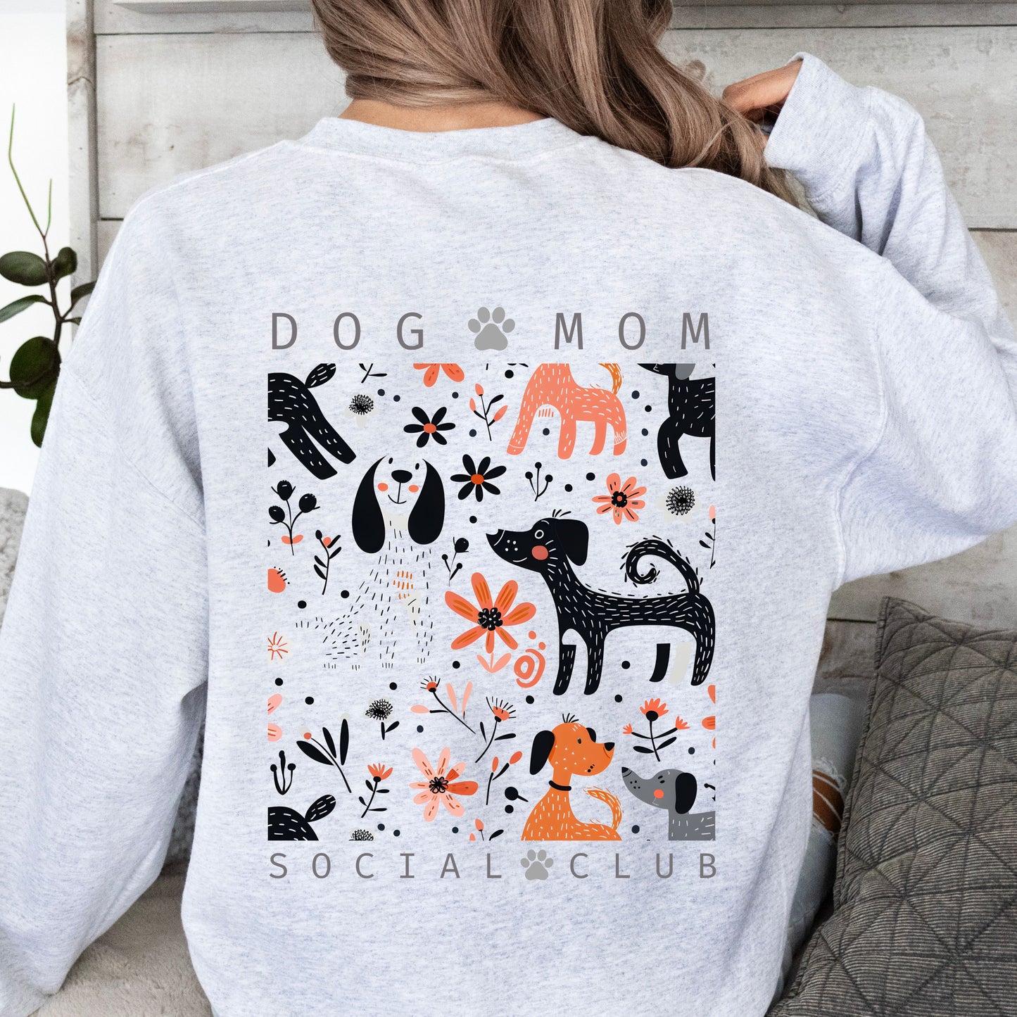 Crewneck Sweatshirt-Dog Mom Social Club