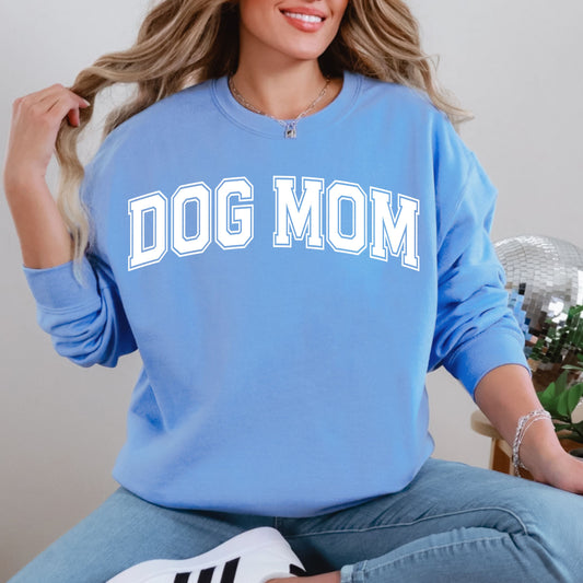 Crewneck Sweatshirt-Carolina Blue Dog Mom