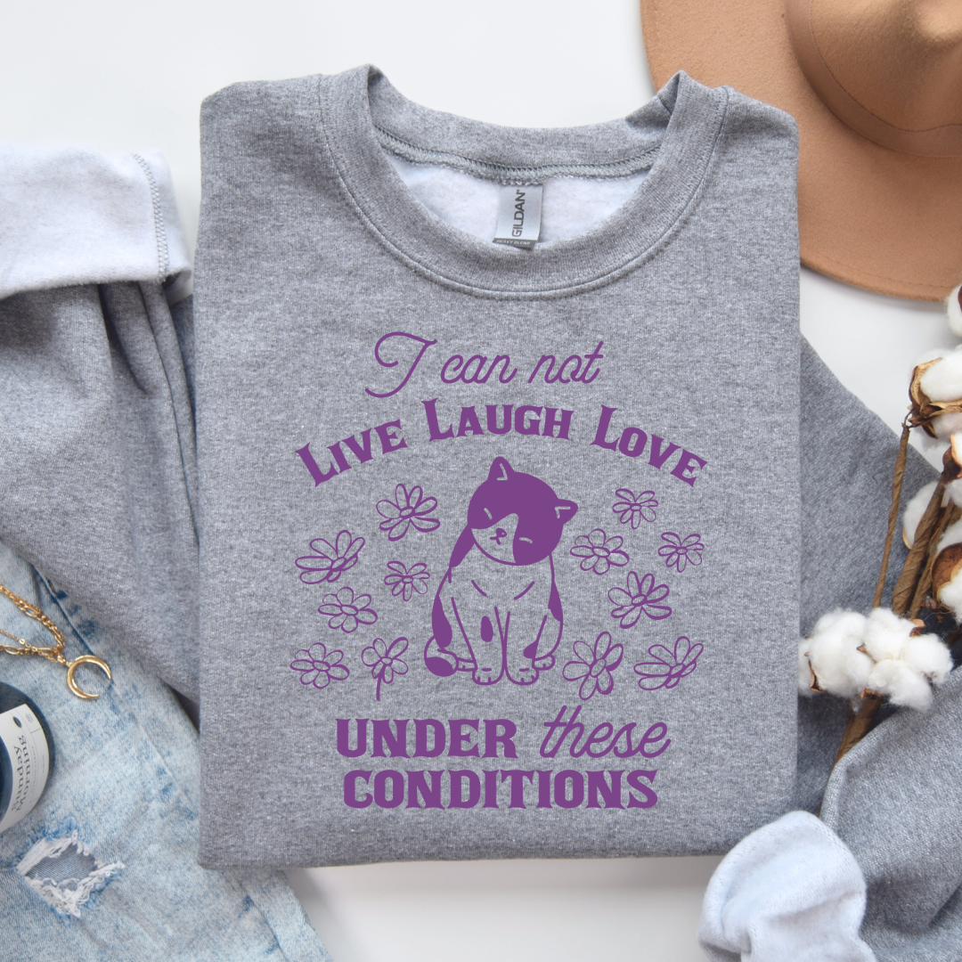 Crew Neck Sweatshirt-live laugh love